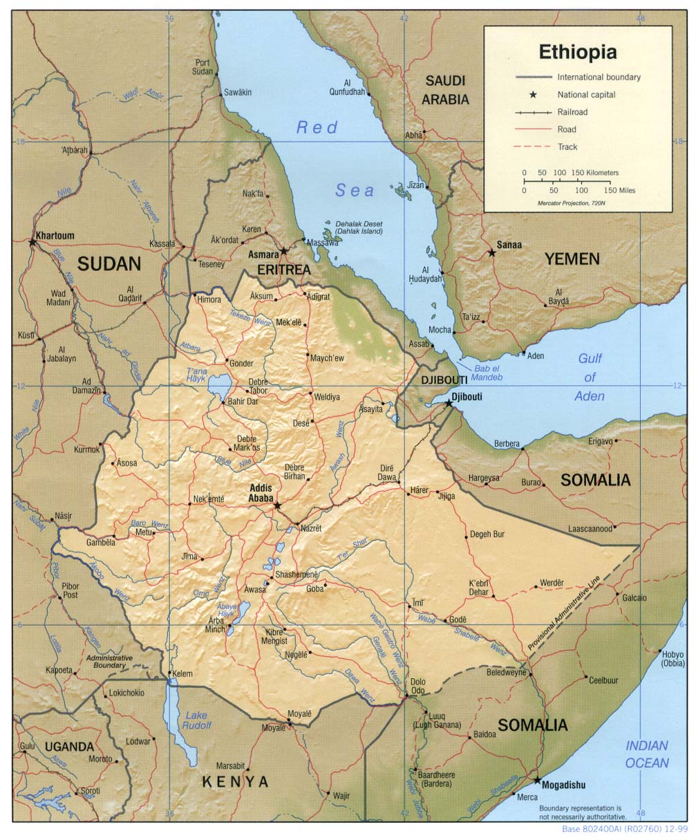 ethiopie soulagement carte